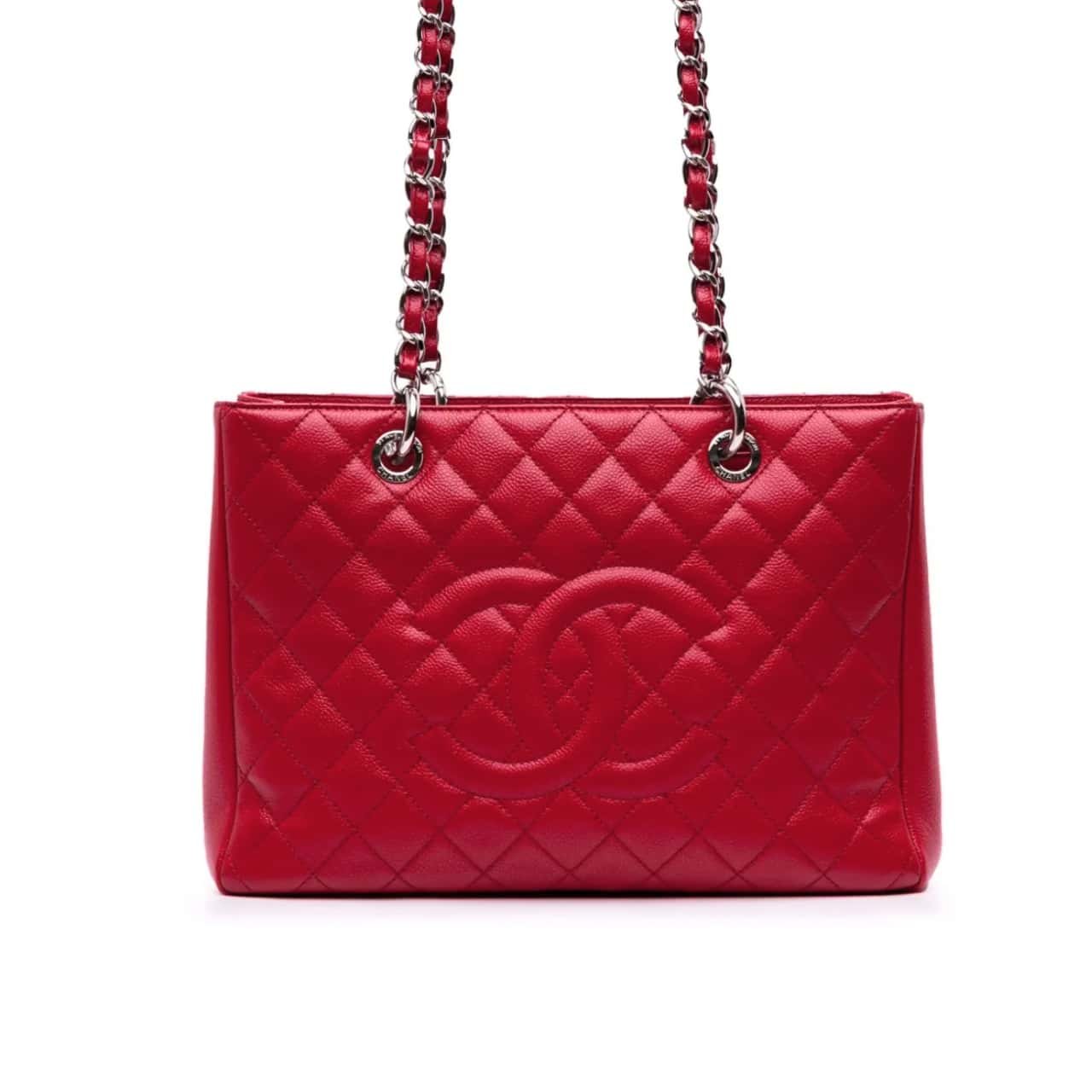 377 Chanel Grand Shopping Tote Red 33Cm - Image 1