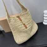 Saint Laurent Le 5 À 7 In Raffia Crochet Beige 32Cm 690941GAAAR2080 - Image 3