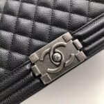 Chanel Boy Medium Handbag Black Silver Hardware 25Cm A67086 Y09953 94305 - Image 6