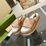 Gucci GG Platform Sandals Beige Pink - Image 3