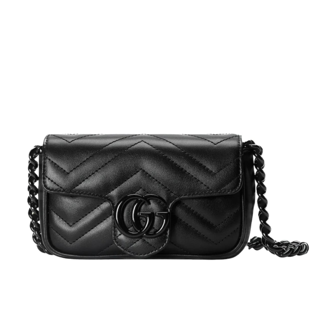 391 Gucci GG Marmont Belt Bag Black 16Cm 699757 UM8KV 1000 - Image 1