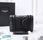 Saint Laurent Loulou Small Chain Bag In Matelassé Y Black Noir 23Cm 494699DV7281000 - Image 2