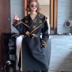 Louis Vuitton Hooded Wrap Coat Monogram Wool In Black - Image 8