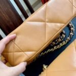 Chanel 19 Flap Bag Shiny Gold And Silver Tone Camel 26Cm AS1160 B04852 NB356 - Image 5