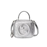 Gucci Blondie Small Top Handle Bag Metallic Silver 17Cm 744434 AACBO 8106