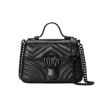 Gucci GG Marmont Mini Top Handle Bag Black 22Cm 702563 DTDFV 1000