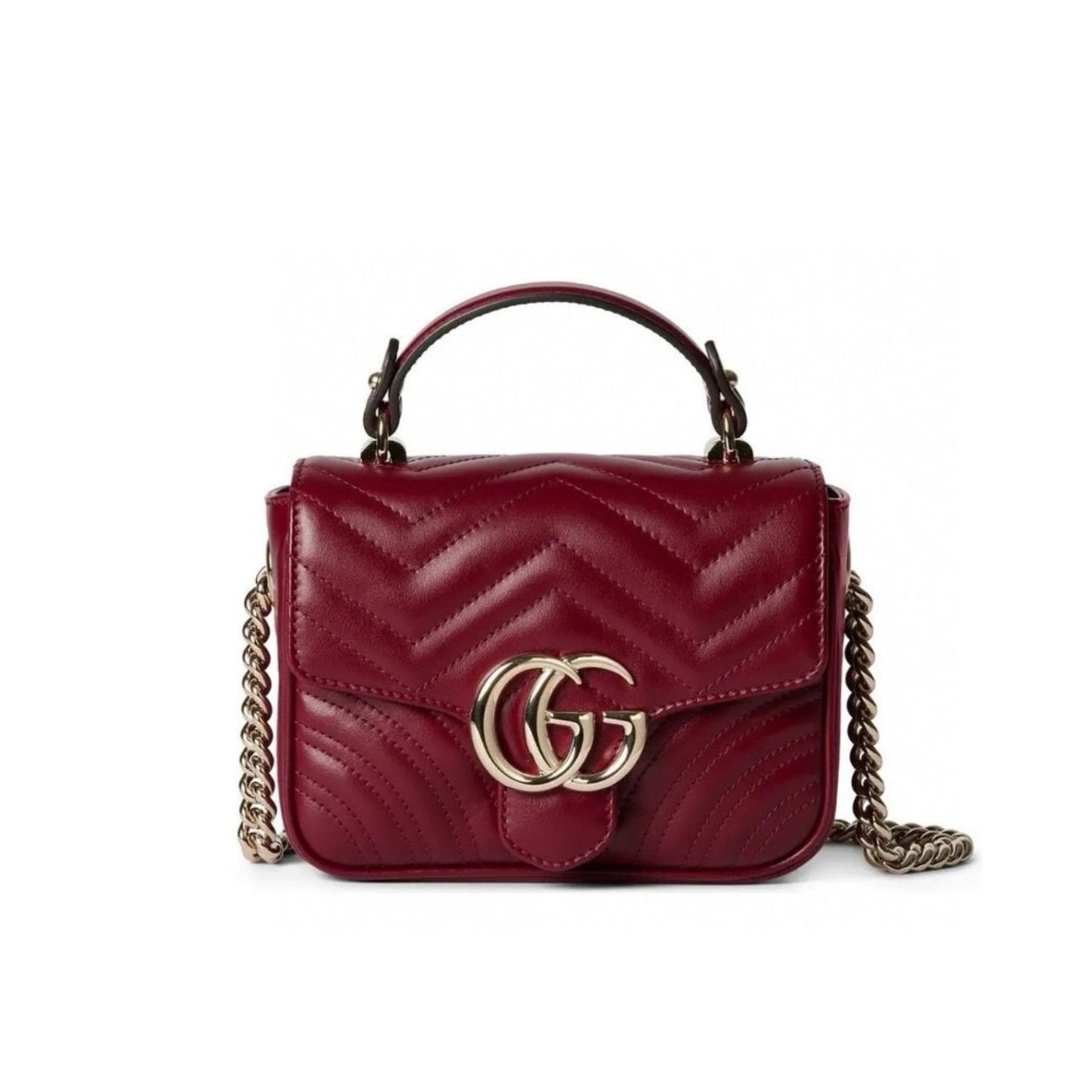 406-2 Gucci GG Marmont Mini Top Handle Bag Red 17Cm 811238 AAECK 6207 - Image 1