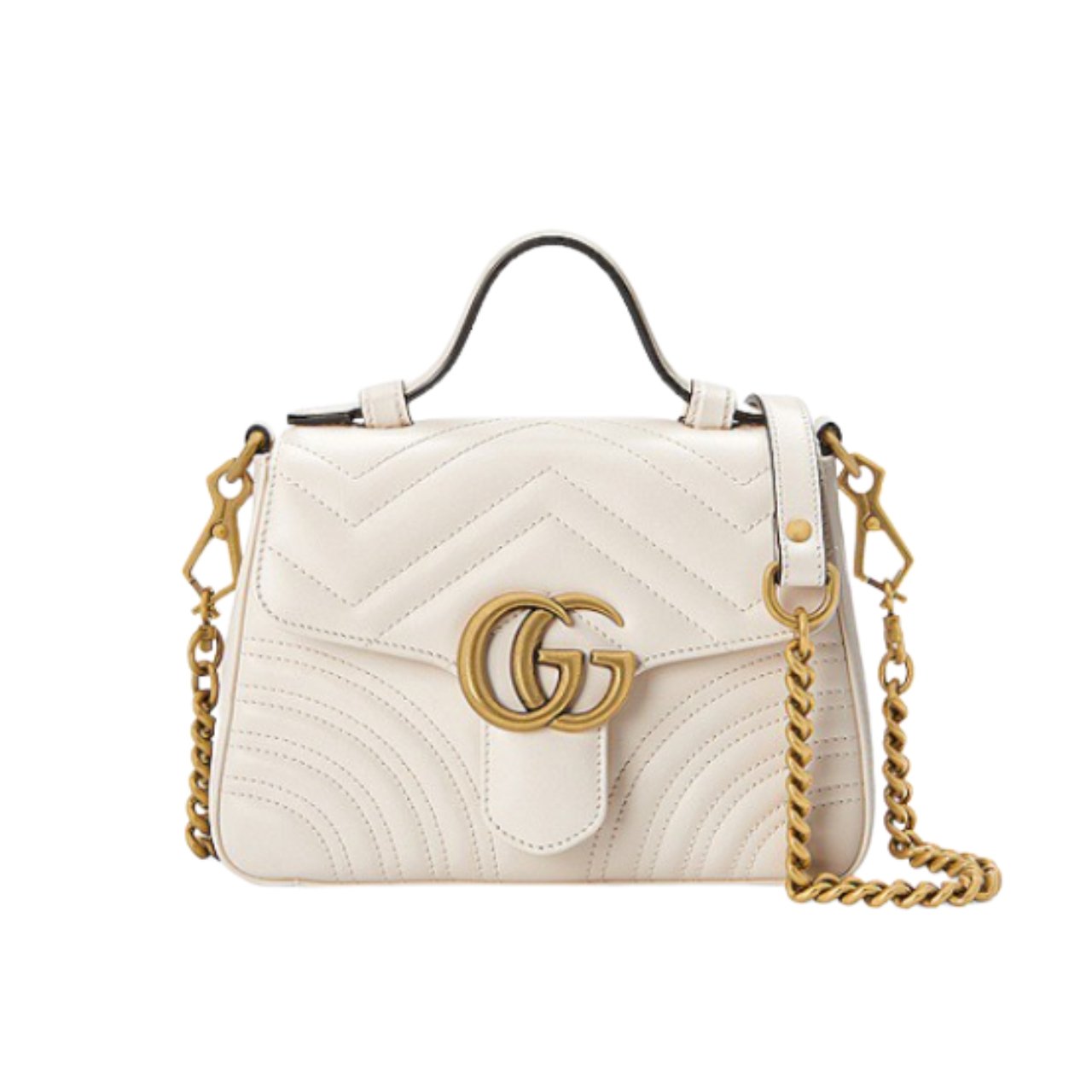 407 Gucci GG Marmont Mini Top Handle Bag White 20Cm 547260 DTDIT 9022 - Image 1