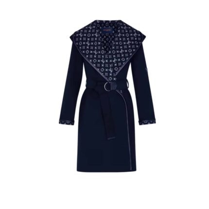 Louis Vuitton Hooded Wrap Coat Black 1A4PE6