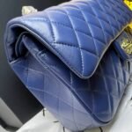 Chanel Classic Handbag Blue With Gold Hardware 26cm  A01112 - Image 4