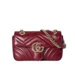 Gucci GG Marmont Mini Shoulder Bag Rosso Ancora 16Cm 443497 AADPJ 6207