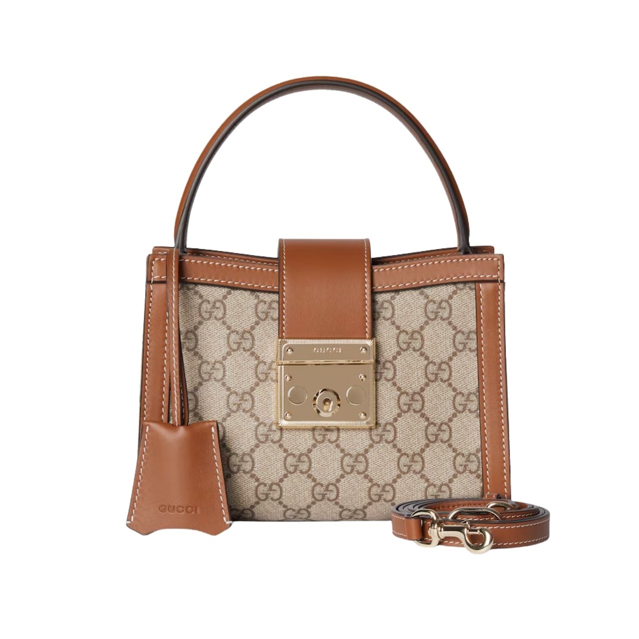 423-2 Gucci Padlock Small Top Handle Bag Beige And Dark Brown 20Cm 841653 FAD6L 9758 - Image 1