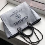Chanel Deauville Tote White Gray 38cm A66941 - Image 3