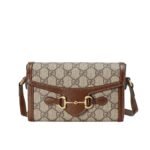 Gucci Horsebit 1955 Mini Bag‎ Beige And Dark Brown GG Supreme 18Cm 699296 92TCG 8563