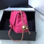 Chanel Flap Bag With CC Ball On Strap Pink 20cm AS1787 - Image 3