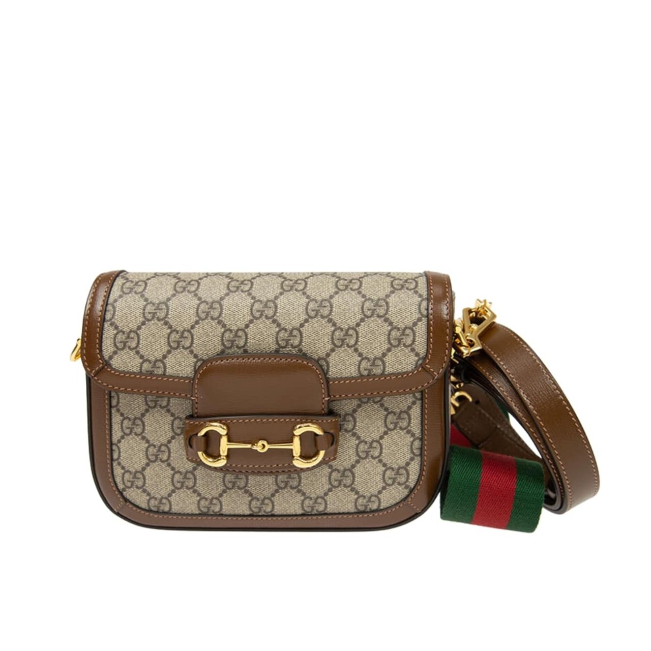 442 Gucci Horsebit 1955 Mini Bag Beige And Ebony Supreme Canvas 20Cm 658574 HUHHG 8565 - Image 1