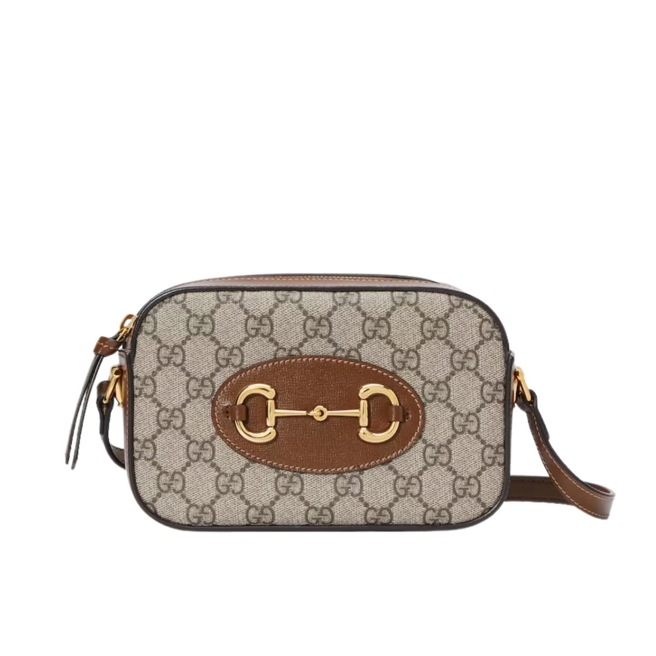443-2 Gucci Horsebit 1955 Mini Shoulder Bag Beige And Ebony 18Cm 760196 92TCG 8563 - Image 1
