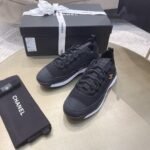 Chanel Logo Low Top Trainer Sneakers Black G35617 Y53646 94305 - Image 2