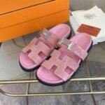 Hermes Chypre Sandal H Logo Silver Hardware Pink - Image 3