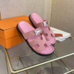 Hermes Chypre Sandal H Logo Silver Hardware Pink - Image 4