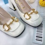 Gucci Women’S Mid Heel Pump With Horsebit White Leather 643886 C9D00 9022 - Image 5