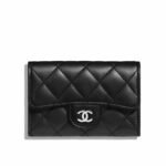 Chanel Classic Card Holder Quilted With Silver Hardware Black 11Cm AP0214 Y01480 C3906