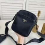 Prada Re Nylon And Saffiano Leather Shoulder Bag Black 20Cm 2VH112 2DMH F0002 V WOP - Image 3
