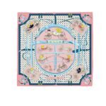 Hermes Les Voitures Nouvelles Scarf Rose Bonbon And Blue 90Cm H984108S 01