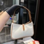 Saint Laurent Le 5 À 7 Linen Canvas Hobo Bag White And Brown 25Cm 657228FAAVH - Image 6