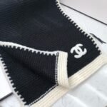 Chanel 23A Cashmere Scarf Black And White 170Cm - Image 8