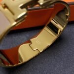 Hermes Clic H Wide Bracelet Gold & Beige - Image 7
