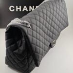 Chanel XXL Airline Classic Travel Flap Bag Caviar Leather Black Silver Hardware 46Cm - Image 3