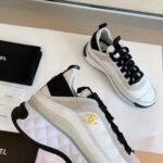 Chanel Velvet Sneakers Ivory And Black G35617 - Image 8