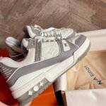 Louis Vuitton LV Trainer Sneaker Grey White 1A8KBA - Image 7