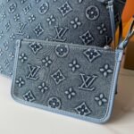 Louis Vuitton Neverfull MM Bag Monogram Denim Blue 32Cm - Image 6