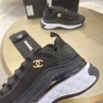 Chanel Logo Low Top Trainer Sneakers Black G35617 Y53646 94305 - Image 7