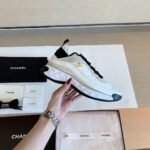 Chanel Velvet Sneakers Ivory And Black G35617 - Image 5
