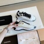 Chanel Velvet Sneakers Ivory And Black G35617 - Image 3