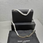 Saint Laurent Kate Medium Chain Bag In Grain De Poudre Black 24Cm 364021 BOW0J 1000 - Image 5