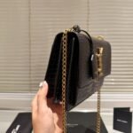Saint Laurent Sunset Medium Chain Bag In Crocodile-Embossed Black 22Cm 442906DND0J1000 - Image 4