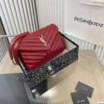 Saint Laurent Loulou Small Chain Bag In Quilted Y Wine Red 25Cm - Image 4