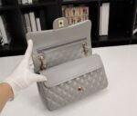 Chanel Classic Flap Gray Gold Hardware 25Cm - Image 4