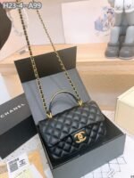 Chanel Mini Flap Bag With Gold Hardware Top Handle Black 21Cm AS2431 - Image 2