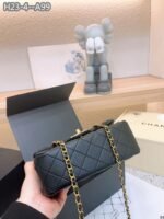 Chanel Mini Flap Bag With Gold Hardware Top Handle Black 21Cm AS2431 - Image 5