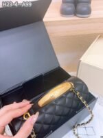 Chanel Mini Flap Bag With Gold Hardware Top Handle Black 21Cm AS2431 - Image 6