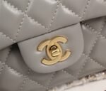 Chanel Classic Flap Gray Gold Hardware 25Cm - Image 6