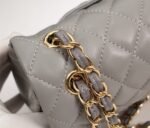 Chanel Classic Flap Gray Gold Hardware 25Cm - Image 5