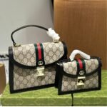 Gucci Ophidia Small Top Handle Bag Beige And Black 25Cm 651055 96IWN 4076 - Image 3