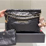 Chanel 22 East West Bag Leather Black 39Cm - Image 2