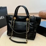 Chanel Large Deauville Shopping Bag Black 31Cm - Image 8